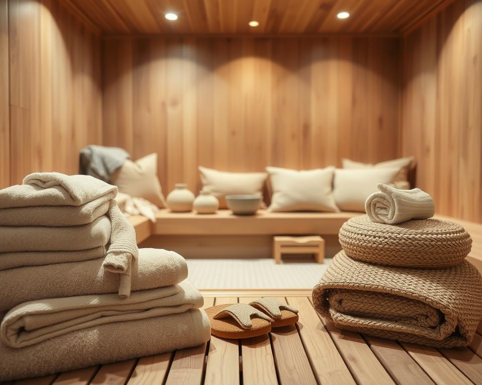 Saunatextilien und Materialien Saunatextilien und Materialien