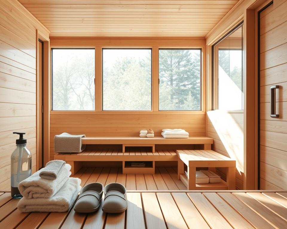 Saunavorbereitung Ausrüstung