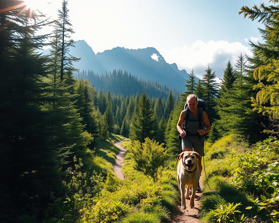 Wandern mit Hund in der Natur Wandern mit Hund in der Natur