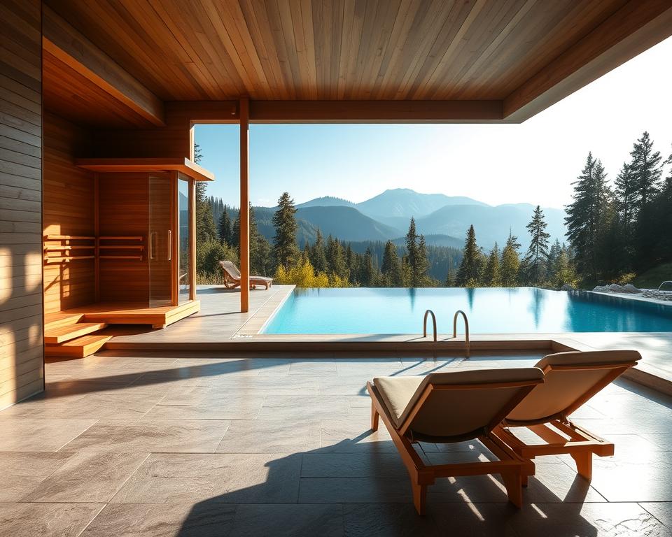 Wellnessbereich mit Pool und Sauna